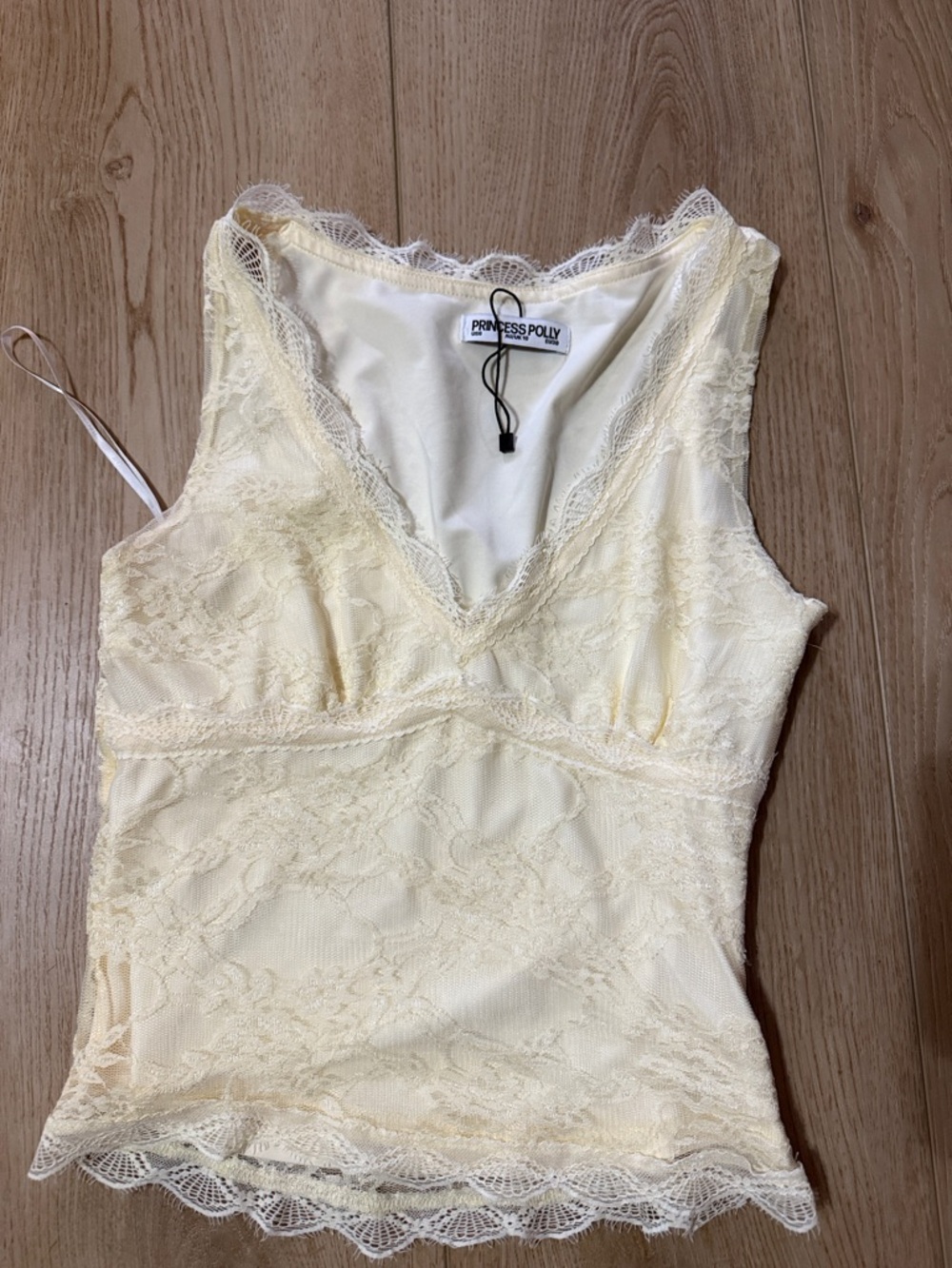 Princess Polly Butter Yellow V-Neck Slip Cami